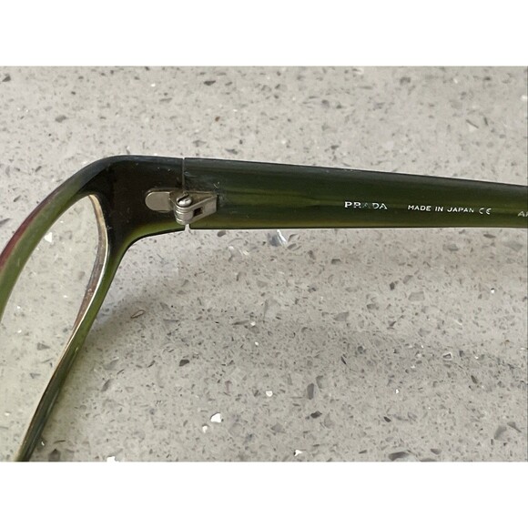 Prada Eyeglasses Frames Only VPR 05E 48-18-132 Brown Green Japan full rim - Picture 4 of 13